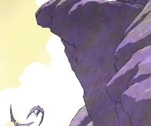 Triceratops and rider view the prehistoric world