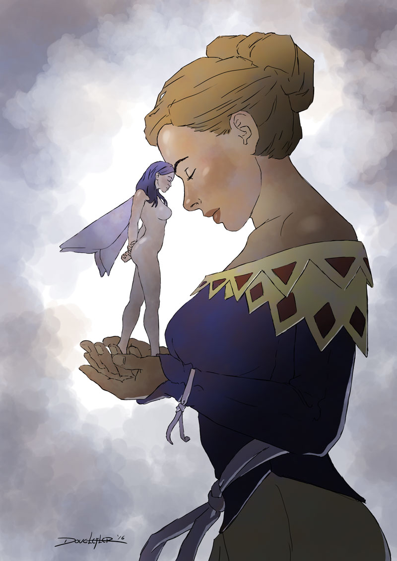 Woman and fairy